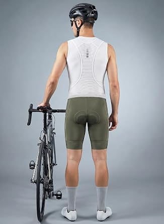 Przewalski Men's Cycling Bib Shorts, 4D Padded Bike Bibs with 2 Pockets