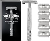 Wilkinson Sword Classic Double Edge Premium Men’s Metal Safety Razor with x5 Refill Blades - 1