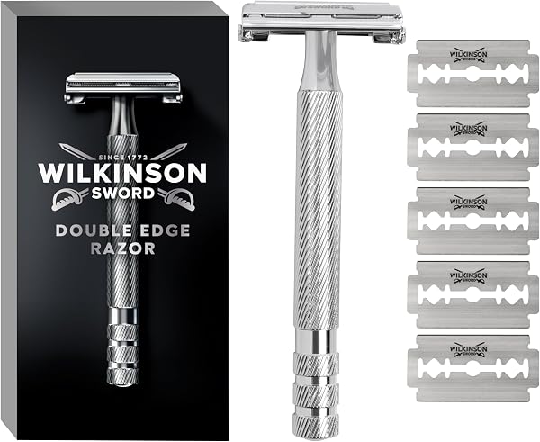 Wilkinson Sword - The Edger Barber's Style - Rasoir Pour Hommes - Rasoir de Sûreté + 5 lames à double tranchant - 1