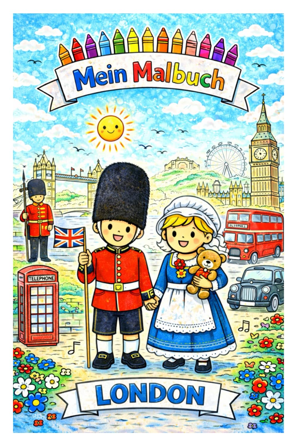 Mein Malbuch: London: Die schönsten Sehenswürdigkeiten zum Ausmalen – Kreatives Malbuch für Kinder ab 4 Jahren