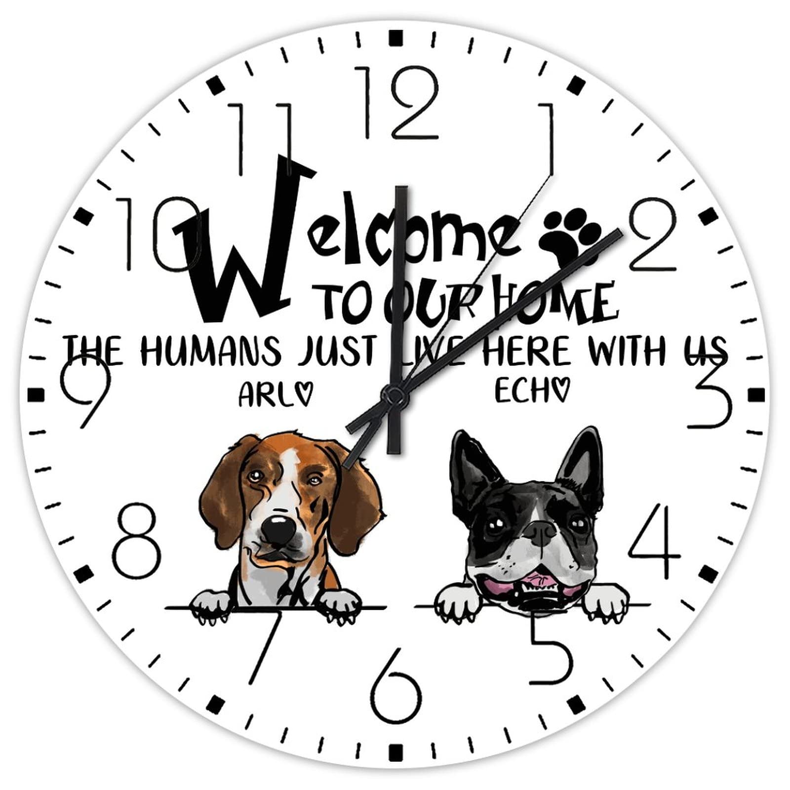 Horloge murale minimaliste en bois noble sans tic-tac grand format 38 cm