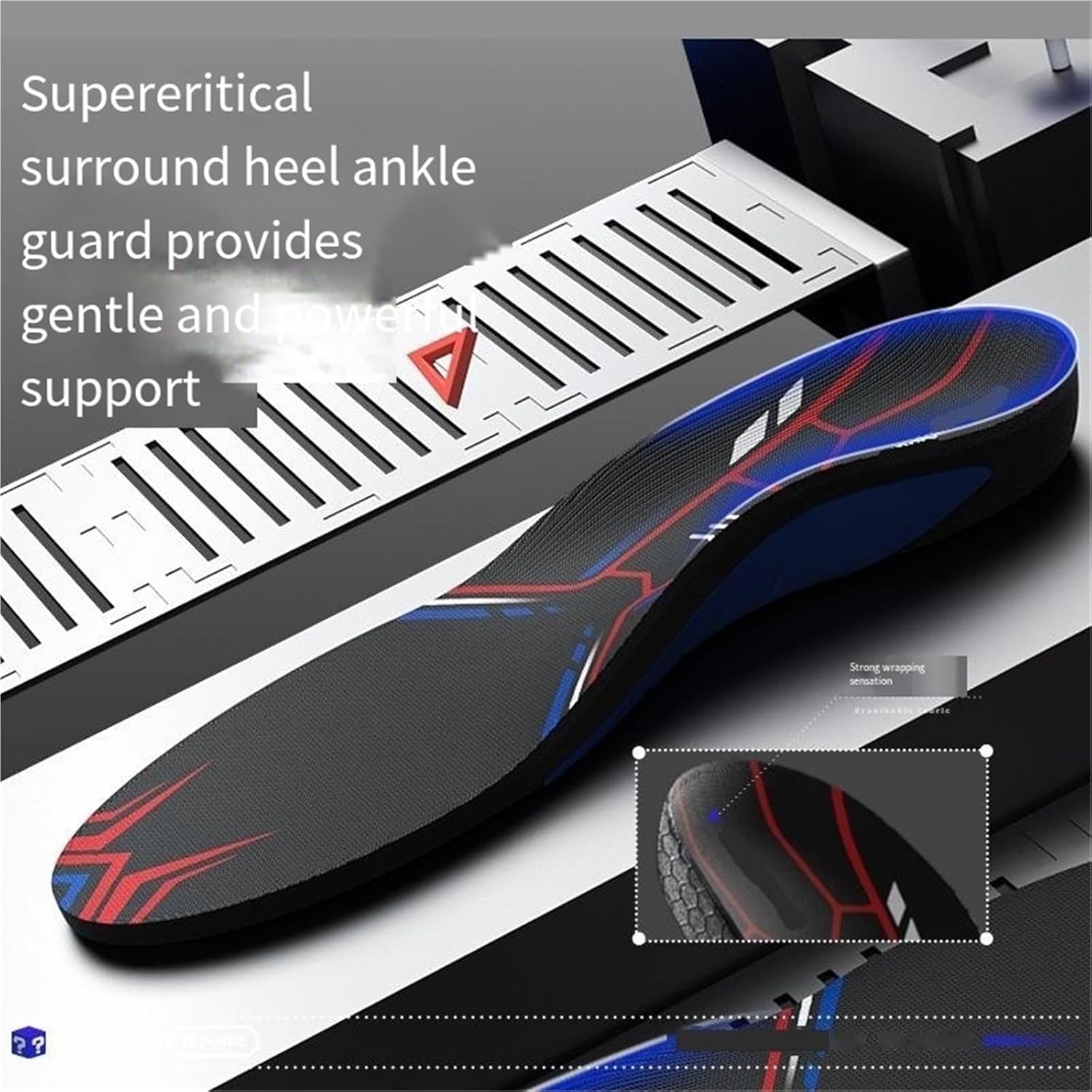 超軽量EVAスポーツジェル衝撃吸収インソールジョギングクライミングヒール滑り止めインソール(38-40)