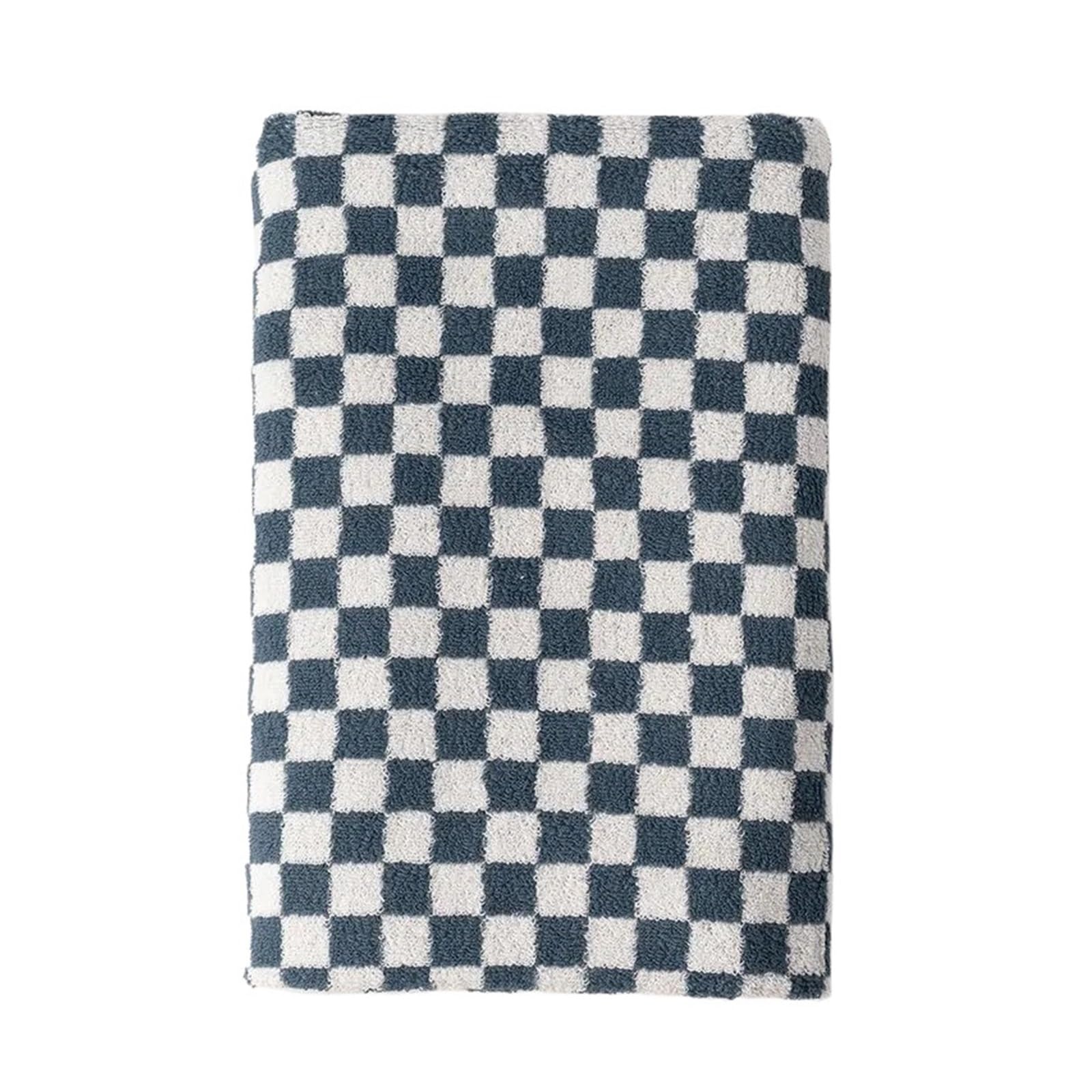 WSQHAO Vintage Plaid Bath Towel Checkerboard Hand Absorbent Face Bathroom Home Hotel Outdoor Comfortable for Shower(Color4)