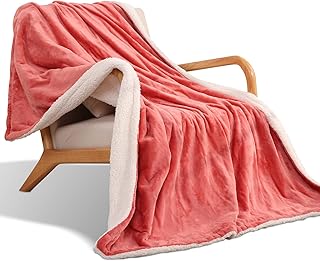 Heated Blanket, Electric Throws Lightweight Soft Double-Layer Warming Flannel Plush Blanket, 4 Heat Settings, Fast Heatin...