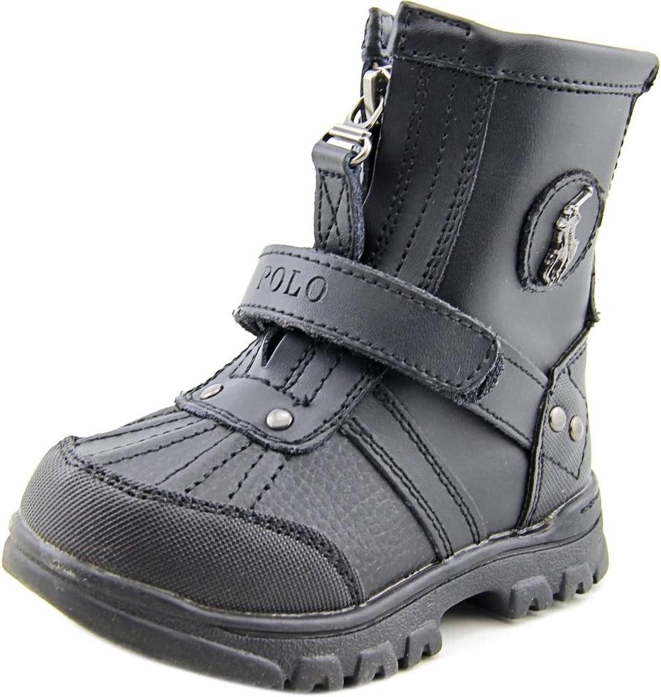 POLO RALPH LAUREN boys Polo Ralph Lauren Boys Conquered Hi Boot, Chocolate/Tan Leather