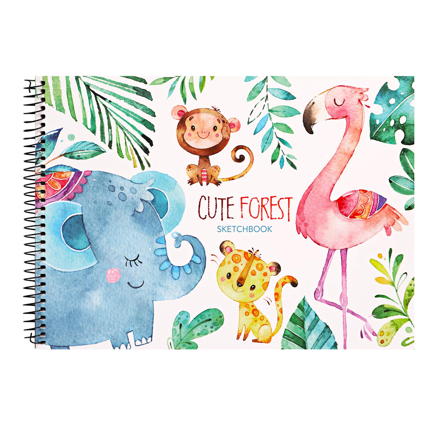 Sketch Book for Kids Drawing, 8" X 11", 50 Sheets(110 GSM), Spiral Bound Artist Sketch Pad, Acid Free Paper for Drawing, Painting, Sketching or Doodling, Cute Forest Cover