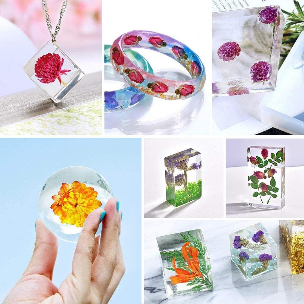 Getrocknete gepresste Blumen, 100 Stück natürliche getrocknete Blumen, Gänseblümchen, trockenes Stroh, Chrysanthemenköpfe, dekorative DIY-Heim-Hochzeitsdekoration for alle Arten von Bastelarbeiten – 1