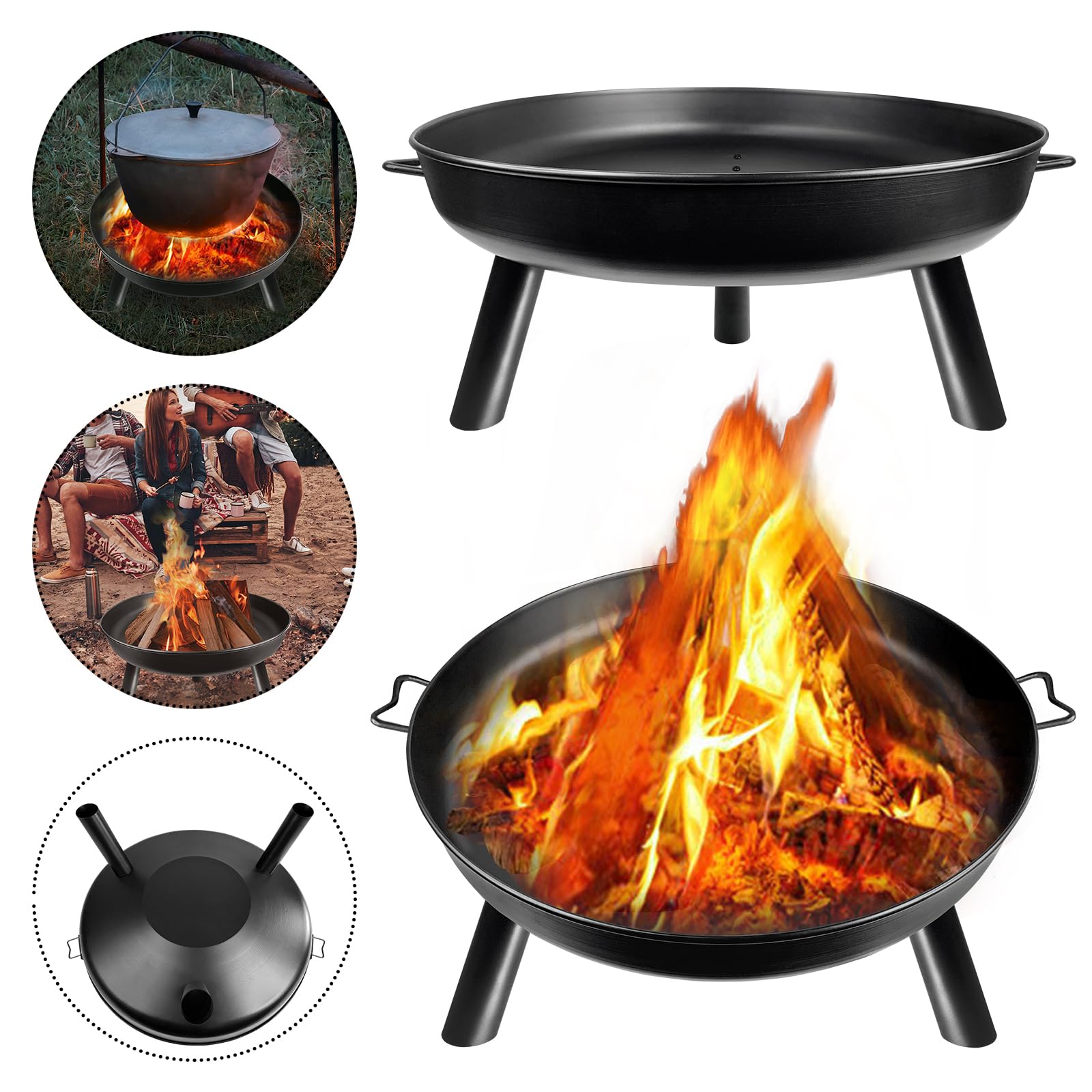 ACXIN Palenisko tarasowe, koksownik, grill, dno uchylne, palenisko, na taras i balkon, średnica 80 cm