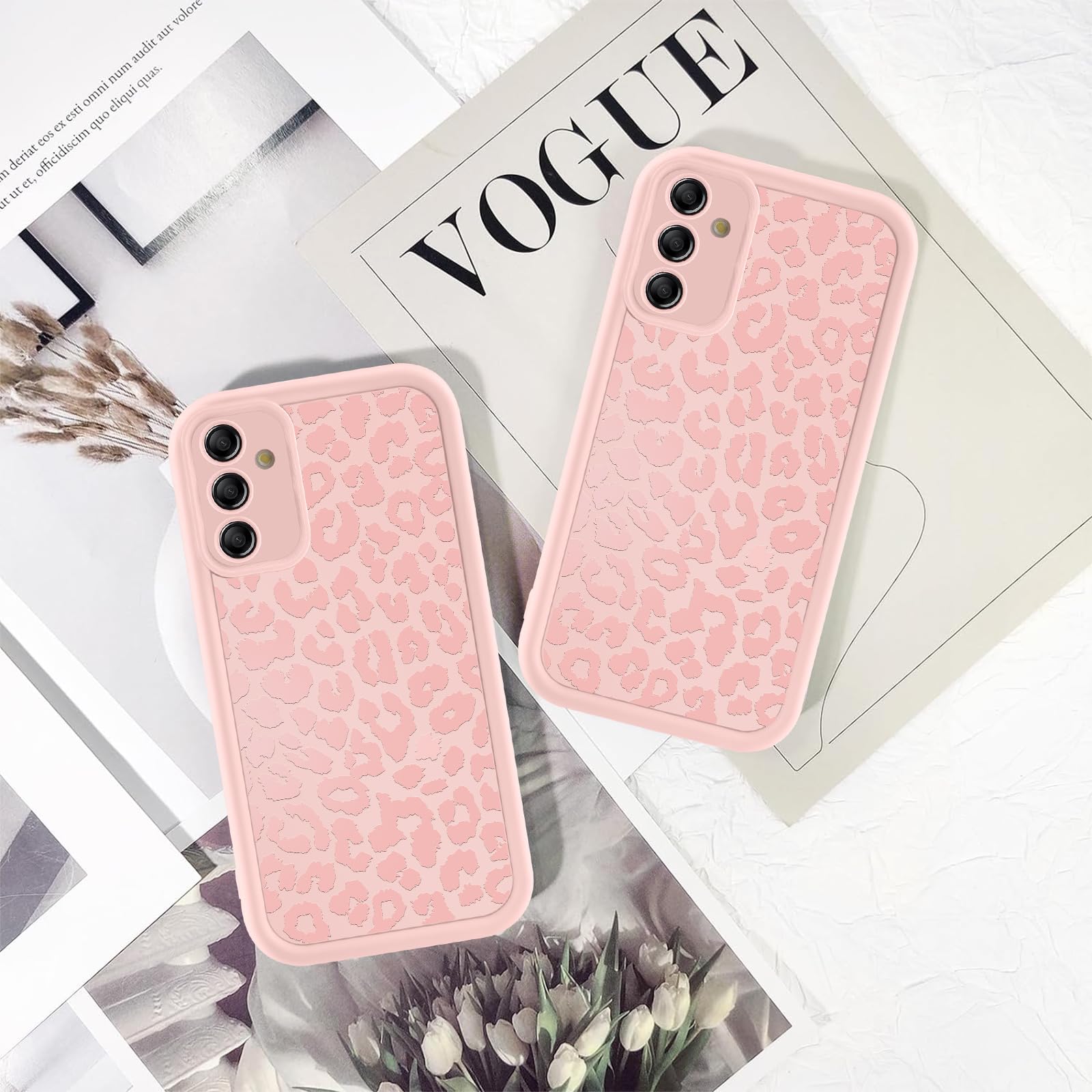 ZhuoFan Cover per Samsung Galaxy A26 5G 6,64”, Aesthetic Leopardata Motivo Custodia Rosa Opaca Ultra Morbida Sottile Leggera Silicone Antiurto AntiGraffio TPU Bumper Protettiva Case, 03
