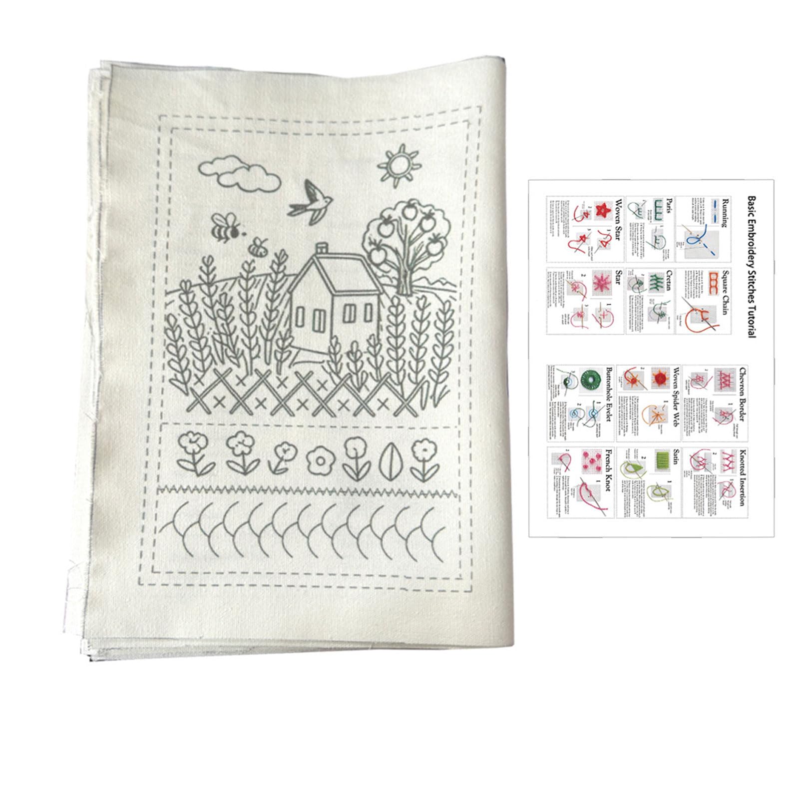 Kalttoy Embroidery Book with 90 Stitching Techniques and Fabric for Novice and Experts to Create Beautiful Handcraft Offerings Women