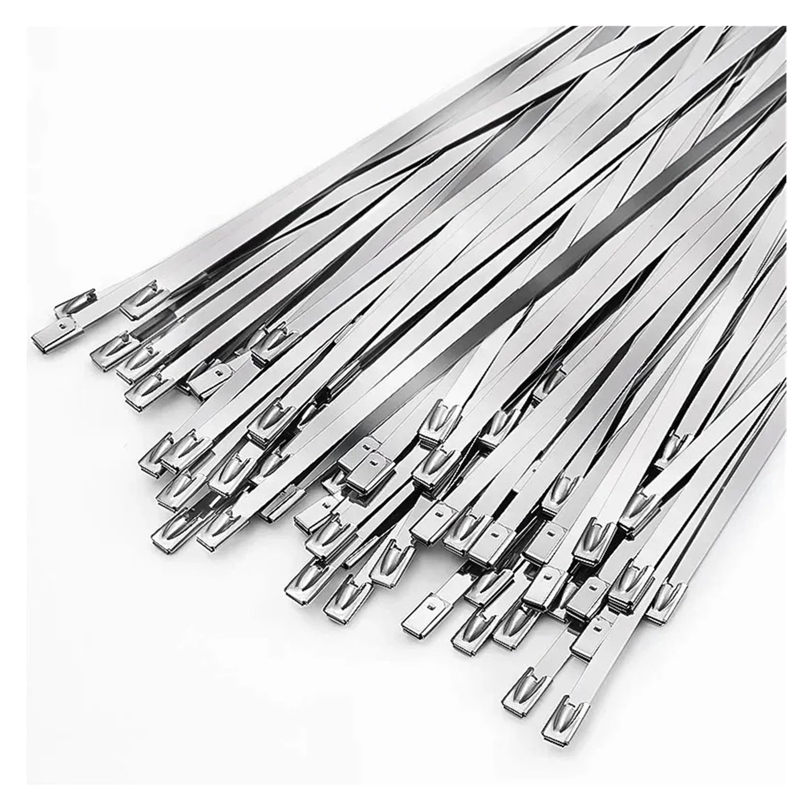 Bdayek 4.6X150mm Cable Ties 20/100Pcs Stainless Steel Cable Ties Reusable Self-Sealed Fastening Rings Tie Multi-Purpose Metal Hardware Organizer(,20Pcs)