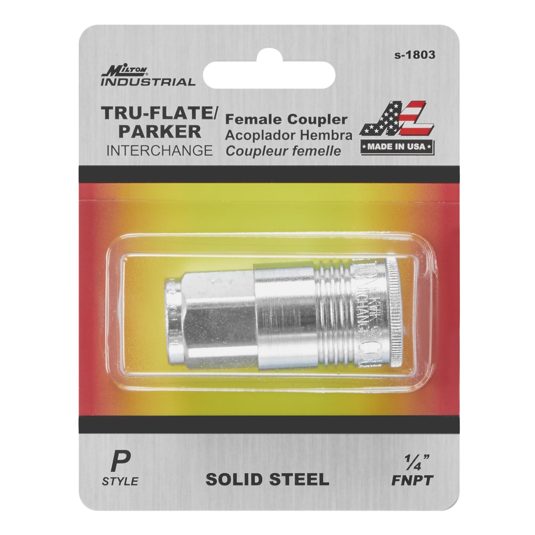 1/4 Female Body H-style Drawing Milton 1/4 Inch H-Style Air Coupler ...