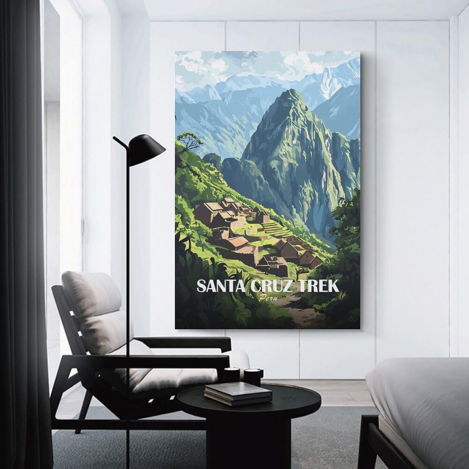 Junmoney Unframe-Style-17 Santa Cruz Trek Peru Travel Decorative Wall Artwork 20X30inch(50X75cm), For Front Hall, Corridor Or Welcome Spaces, Decorative Wall Art For Narrow Spaces