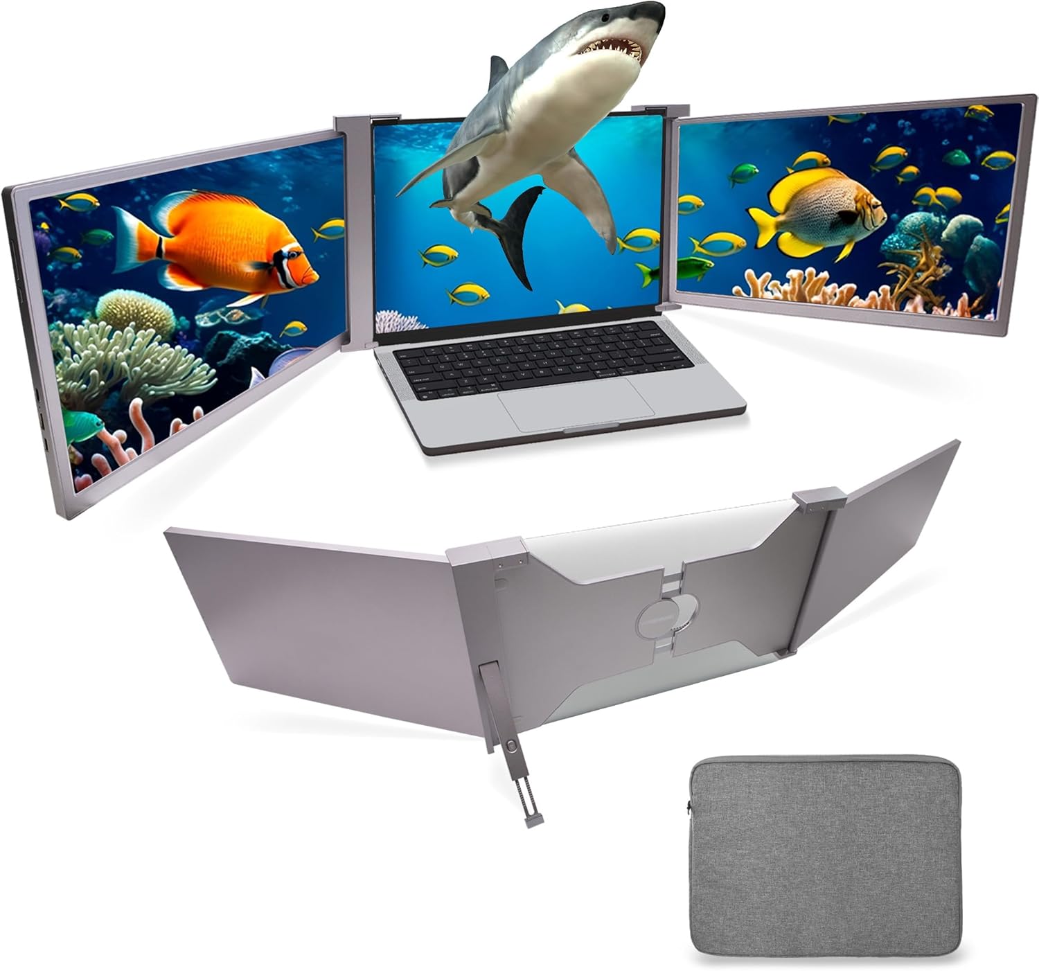 VORSPRUNG Tri Triplo estensore dello schermo per laptop, doppio monitor 2X con supporto, FHD 1080P IPS - portatile, per 15-17 windows, notebook, chrome mac, versione 2 (UK) (14 Pollici) VORSPRUNG Tri Triplo estensore dello schermo per laptop, doppio monitor 2X con supporto, FHD 1080P IPS - portatile, per 15-17 windows, notebook, chrome mac, versione 2 (UK) (14 Pollici)