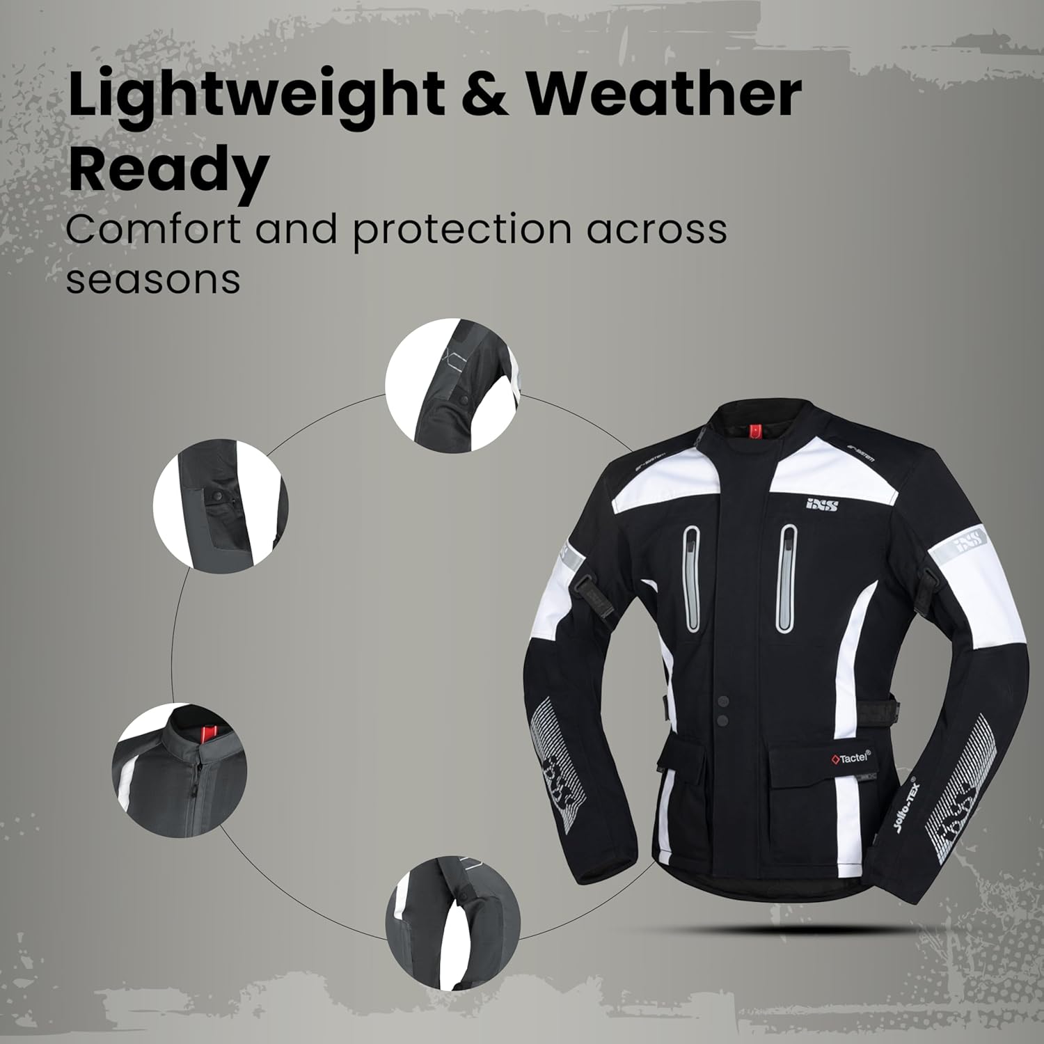 IXS Pacora-ST Tour Jacket – Sleek, Lightweight, All-Weather Moto Sports Jacket for Kids & Adults, S to 2XL
