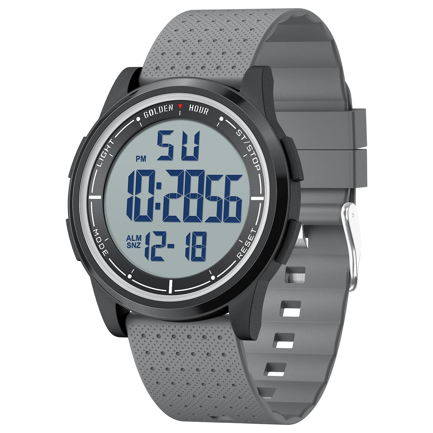 Affute Reloj Hombre y Mujere Minimalista Deporte 5ATM Natación Digital Reloj de Pulsera a Prueba de Agua, Ultra Delgado de Gran Angular de Pantalla de Caucho Correa de Reloj de Pulsera