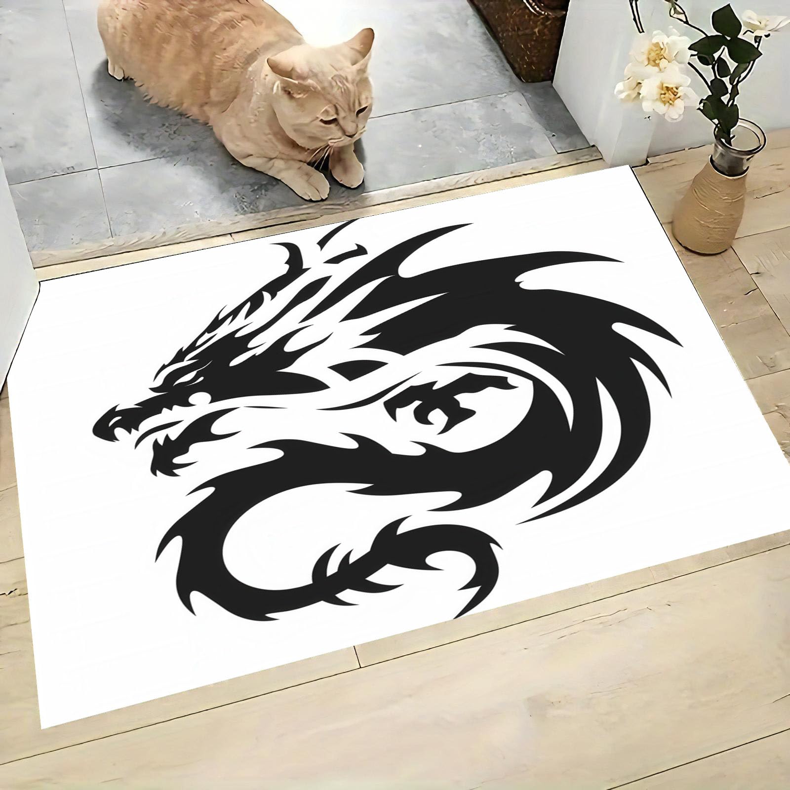 Tapis animal tribal totem antidérapant pour sublimer votre salle de bain