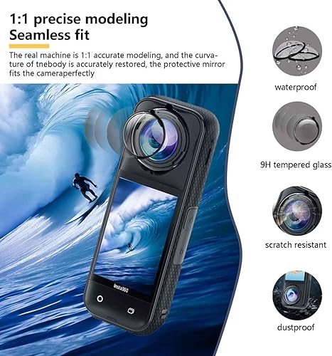 Miniatura 4 de X4 AIR Premium Lens Guards & 360x4 air Screen Protector for Insta360 X4 air accessories Outdoor Adventures,10H Optical Tempered Glass, 98%