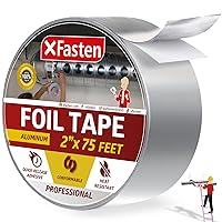 Vista 12 de XFasten cinta de papel aluminio, 3.6 mil, 2 pulgadas x 55 yardas, cinta HVAC