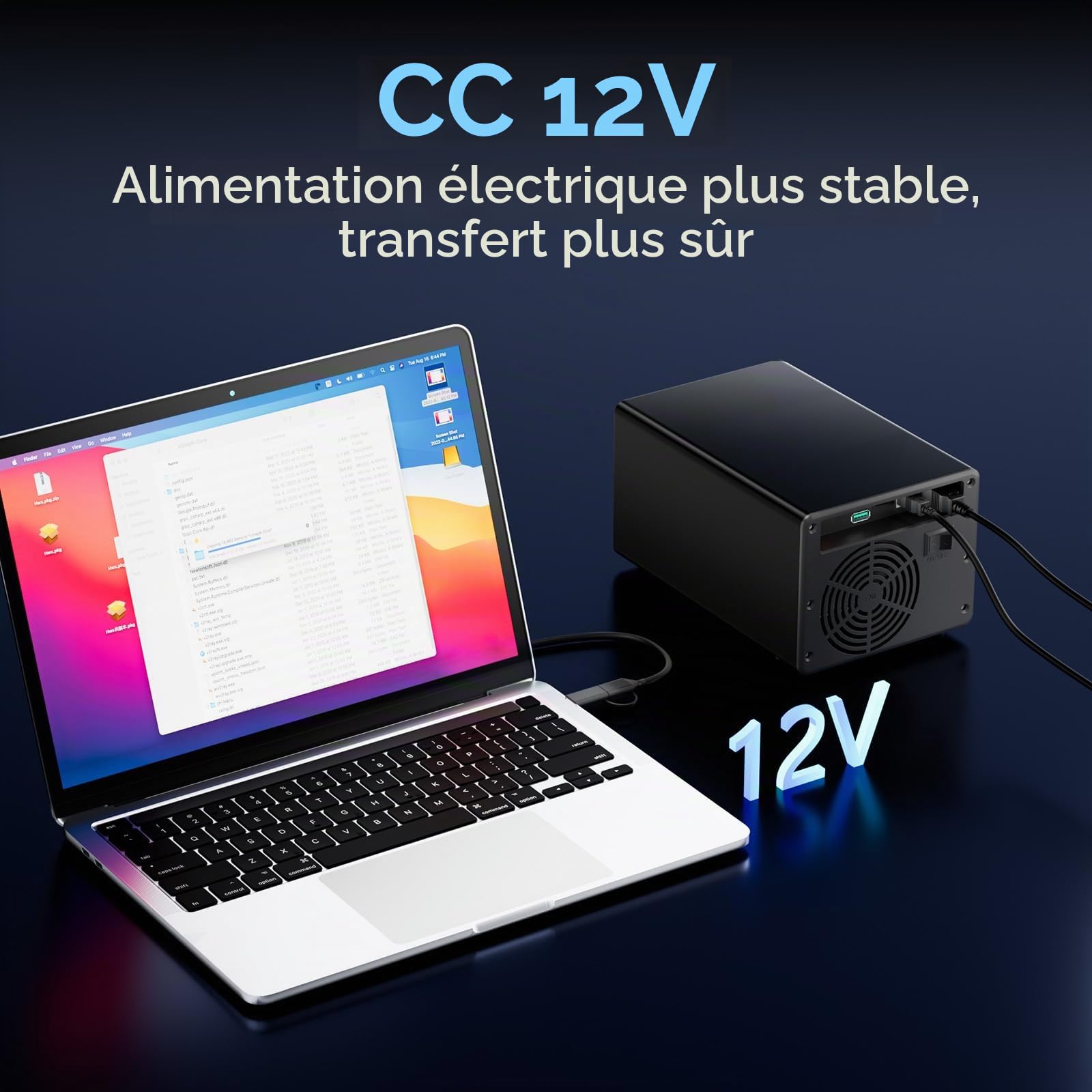 Boîtier Disques Durs, Aluminium Boîtier 3 Baies 10Gbps avec Ventilateur pour HDD/SSD SATA 2,5/3,5, Câble USB A/C 3.2 Remplacement à Chaud, Boîtier HDD sans Outil, DAS (sans Raid/NAS)