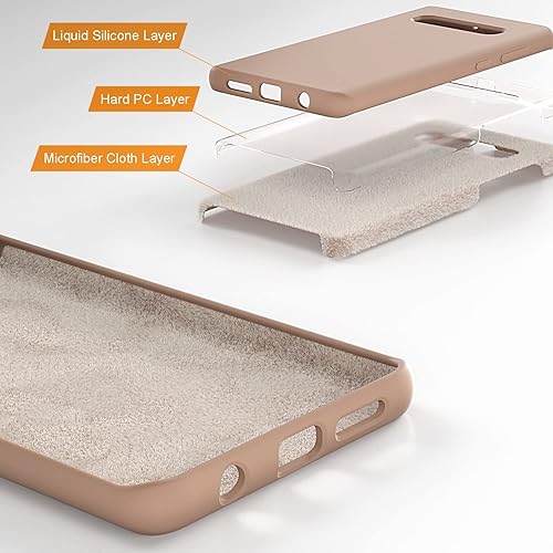 Vista 69 de E Segoi Funda diseñada para Galaxy S10 Plus de 6.4 pulgadas, S10+ de goma de gel de silicona líquida a prueba de golpes, cojín de forro de tela