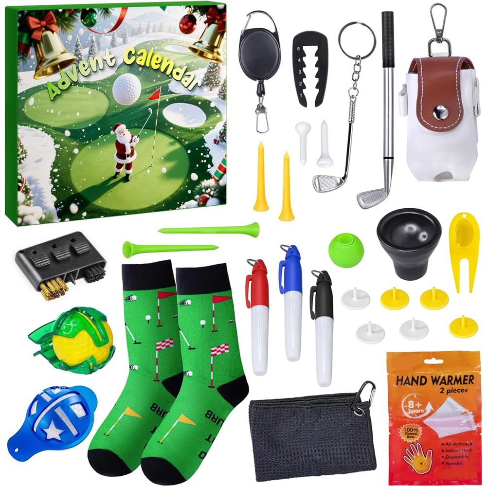 CTRLZS Christmas Countdown Gift- Advent Calendar 2025 Golf Set for Adult Men Boy Golf Sport Accessories and Decorations