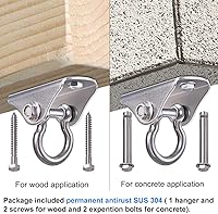 Vista 4 de BeneLabel - Colgador de columpio resistente de acero inoxidable para montaje en techo con capacidad de 726 kg de hardware para asiento de columpio