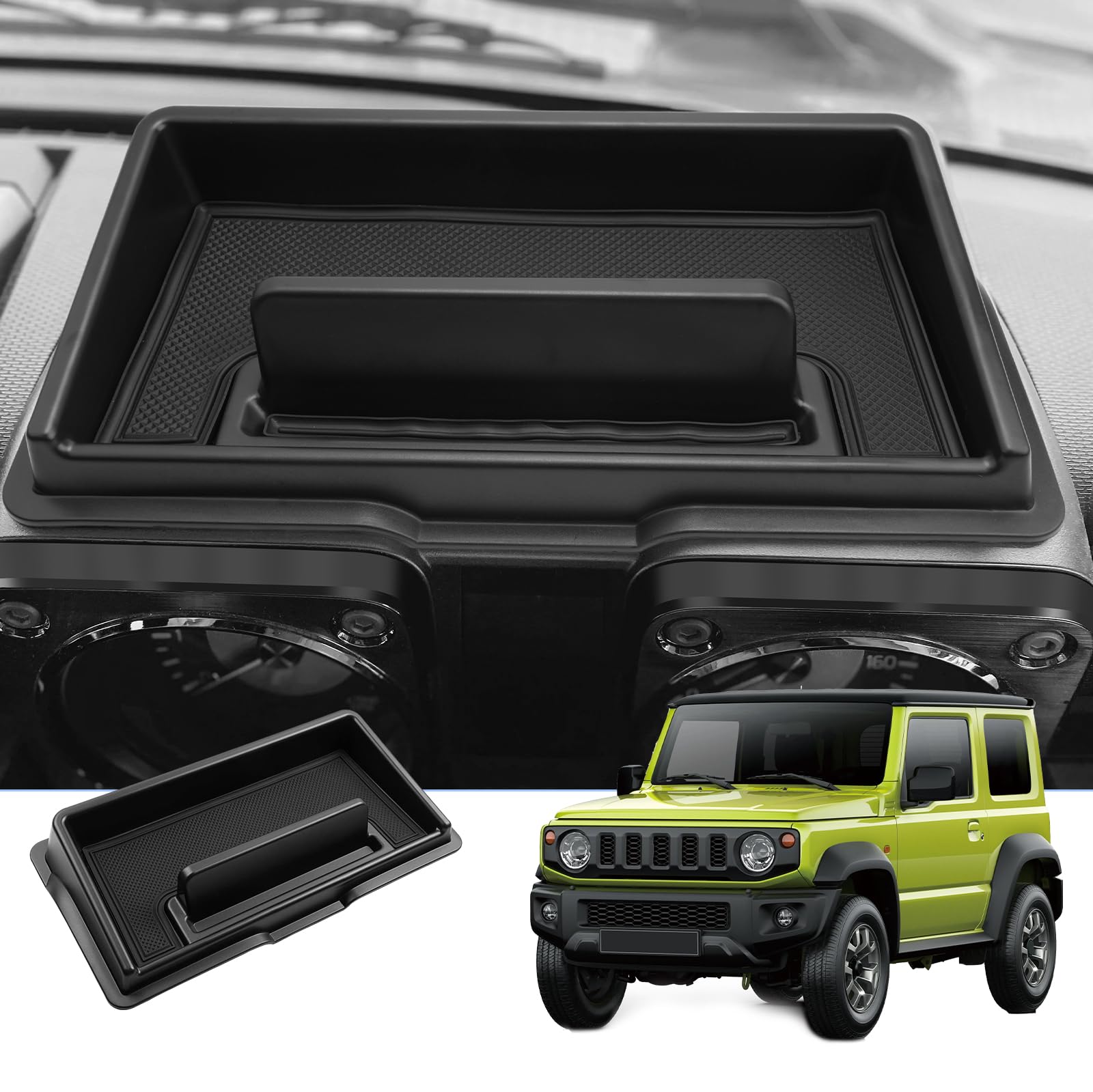 BIXUAN kompatybilny z Suzuki Jimny JB64S JB74W 2018-2025 Konsola środkowa, pojemnik do przechowywania, antypoślizgowa mata, schowek, akcesoria, organizer do podłokietnika, półka, podłokietnik, schowek