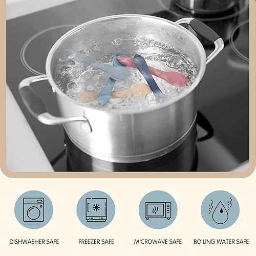 Miniatura 5 de Aedida Cucharas de silicona para bebés de 5 piezas, juego de cucharas flexibles para niños pequeños, cuchara de entrenamiento para bebés, utensilios