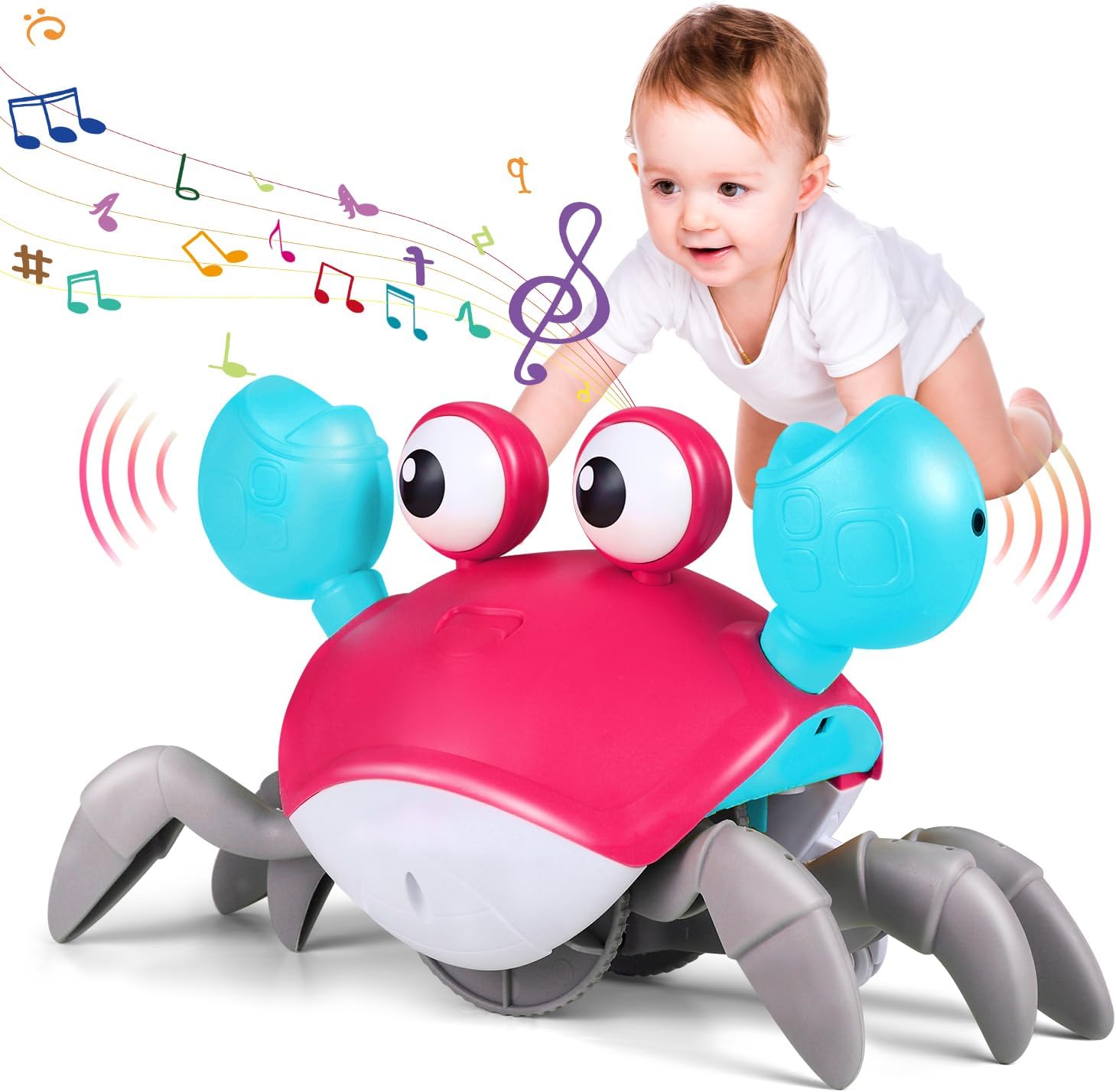 Baby Crawling Crab Toys With Music and Light Interactive Walking Sensory Toys with Automatically Avoid Obstacles Function Musical Toys for Kids Toddler Baby Crawling Crab Toys With Music and Light Interactive Walking Sensory Toys with Automatically Avoid Obstacles Function Musical Toys for Kids Toddler
