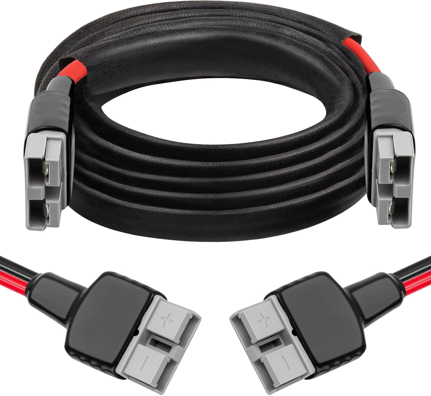 XRDS -RF 8AWG Tinned Copper Wire with Anderson-Style 50A Connectors 10FT, Heavy-Duty Battery Extension Cable for Solar Panel, Inverter, and RV Applications