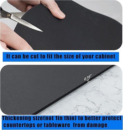 Miniatura 6 de Tapete de secado de platos para encimera de cocina, resistente al calor, con parte trasera de goma antideslizante, tapete de drenaje absorbente de