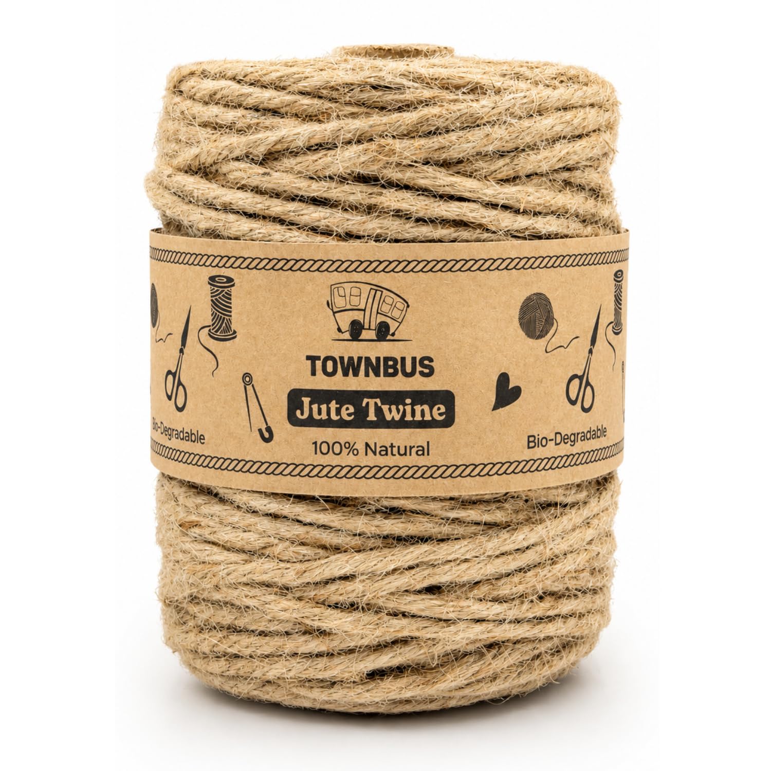 TOWNBUS - 100 Feet / 30 Meters Of 5 Ply Raw Natural Jute Cord | Twine For Arts And Crafts, Packaging Rope, String For Gifts, DIY Crafts, Beige — Amazon image 6