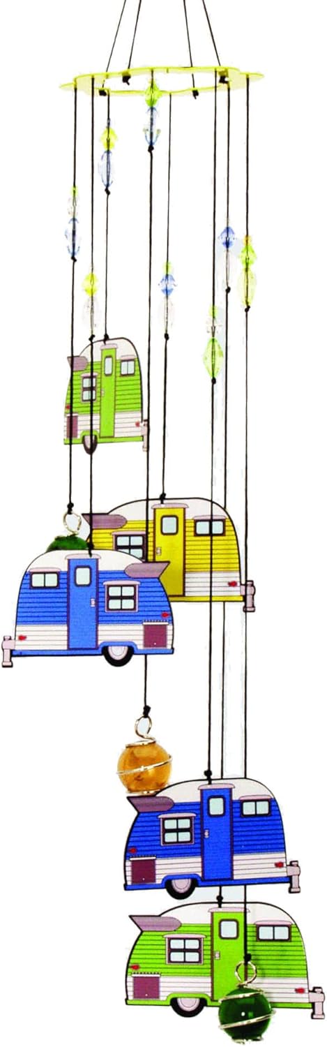 Spoontiques Trailer Wind Chime, Multi - Outdoor Garden Décor - Decorative Chimes for Yard, Garden, Backyard and Patio Decoration