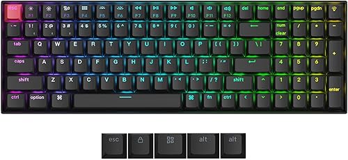 Keychron K4 QMK Teclado mecánico inalámbrico personalizado, diseño 96% intercambiable en caliente Bluetooth2.4GUSB-C programable, RGB Super Brown