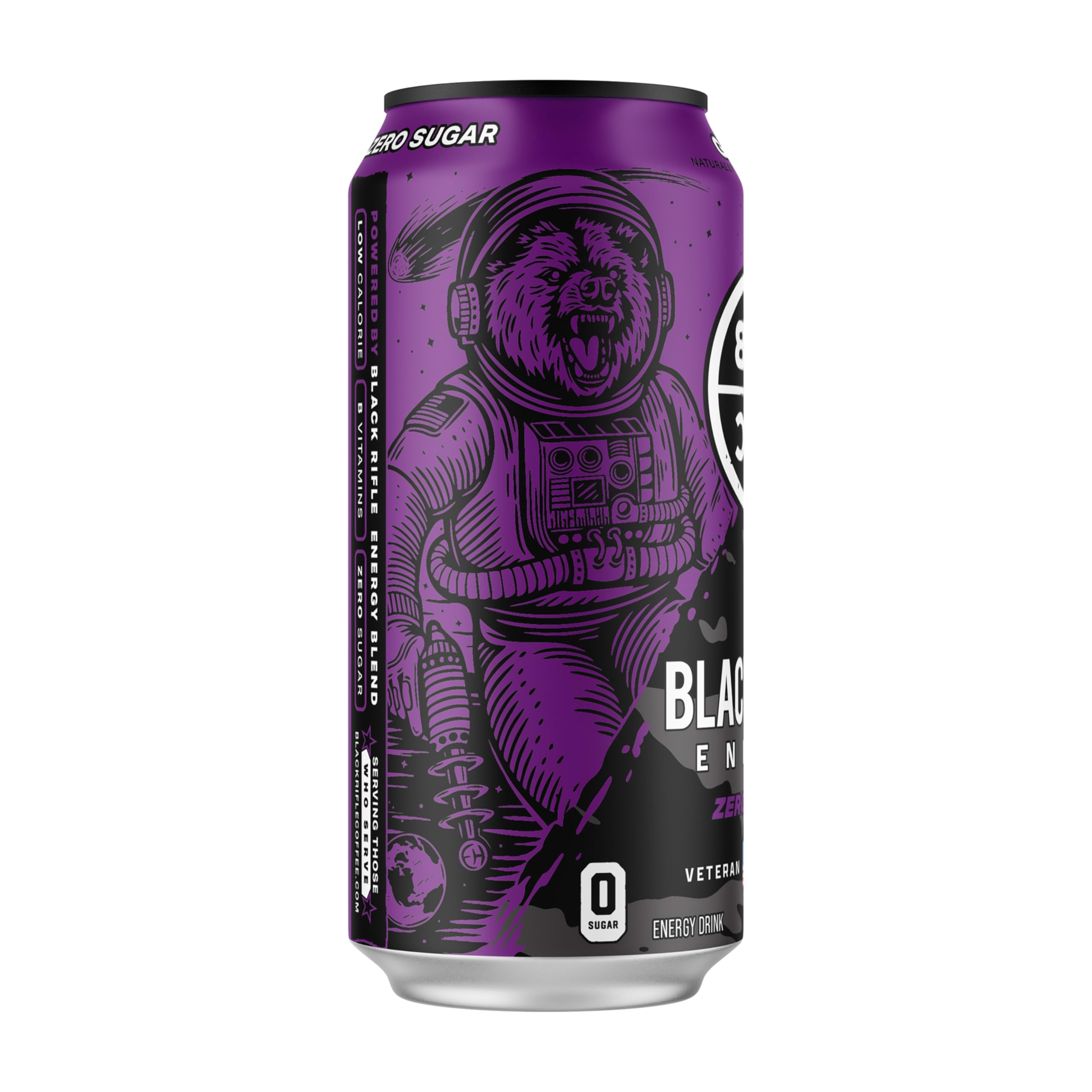 Black Rifle Energy GrapeX Zero Sugar Energy Drink, 200mg Caffeine, 16 fl oz can (Pack of 12)