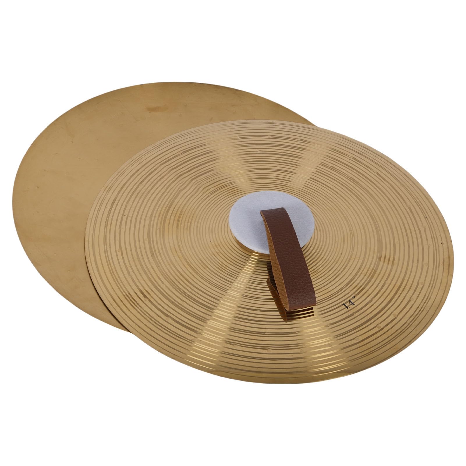 Cymbals a Tamburo Artoct 1 Coppia da 14 Pollici con Set di Piatti a Percussione in Lega di Cinturini per la Banda per Studenti Principianti