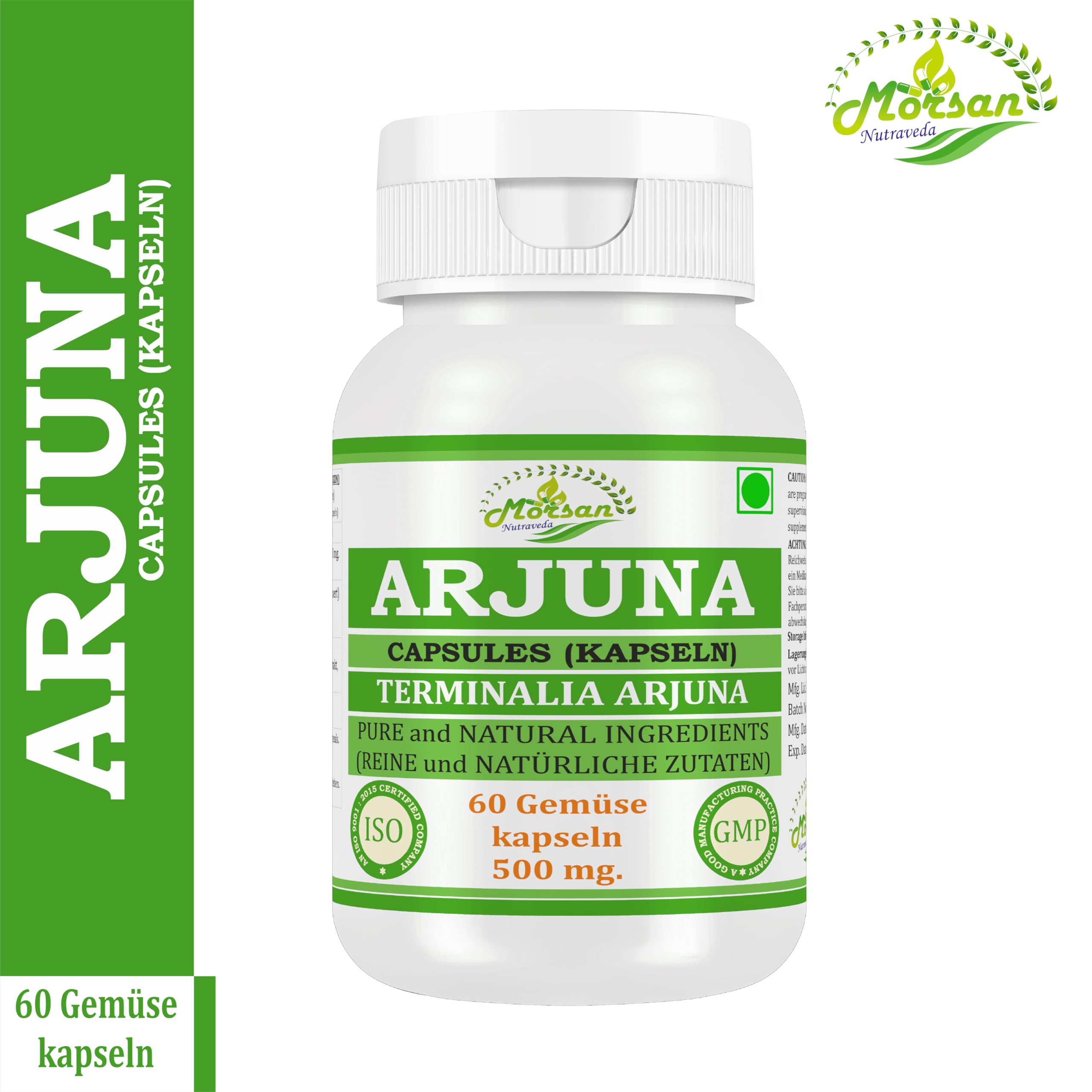 Arjuna (Terminalia Arjuna) Capsules | 500 mg. - 10:1 Potent Extract | Ayurvedic Herbal Supplement | 60 Vegan Capsules for Men & Women (Pack of 4 Bottles)