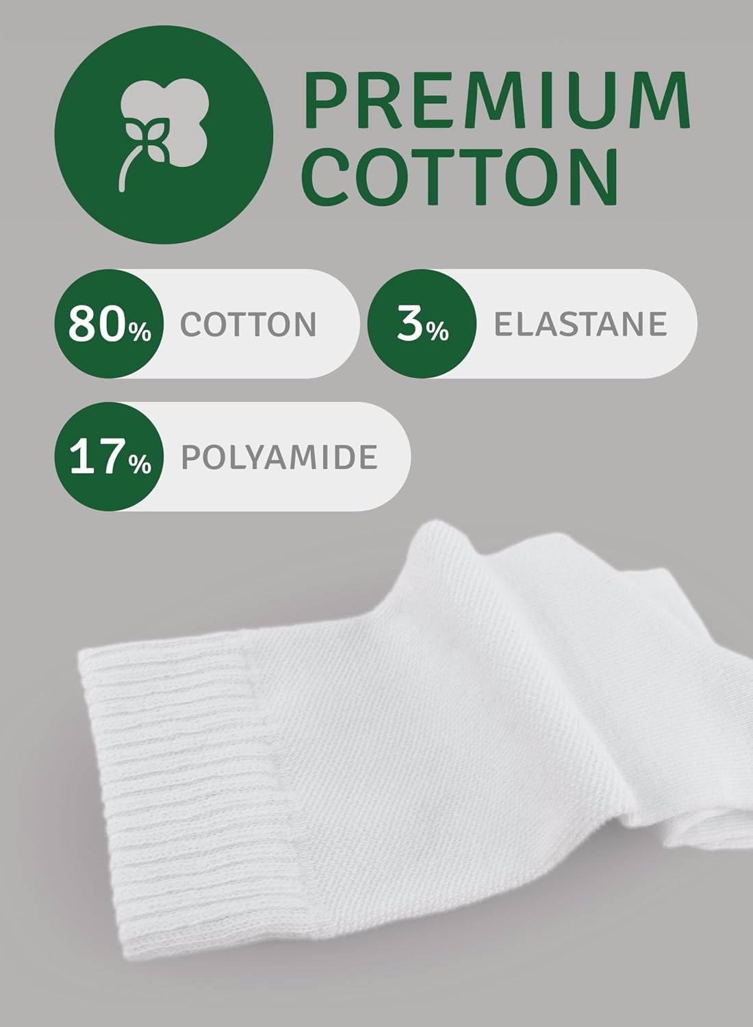 Mens Cotton Diabetic Crew Socks | Wide, Seamless, Non-Binding | Sizes:M (5-8), L (8-11), XL (11-13) | 3 Pairs