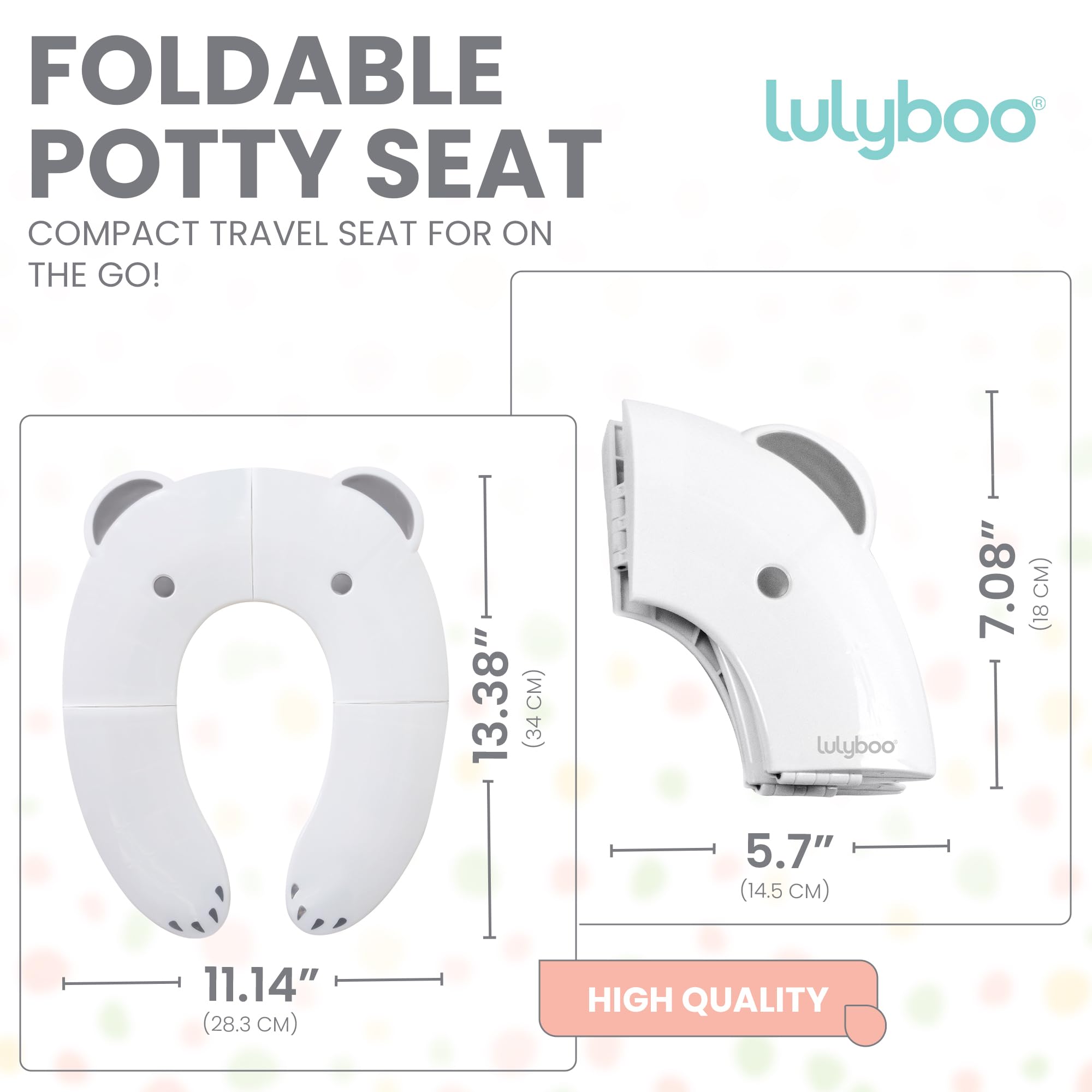 Lulyboo Potty Training Seat, Non-Slip Folding Travel Potty Seat for Toddlers & Kids - Compact Design, Fits Most Toilets, Easy to Clean, Comfortable & Carry Bag - Ideal Gift for Parents