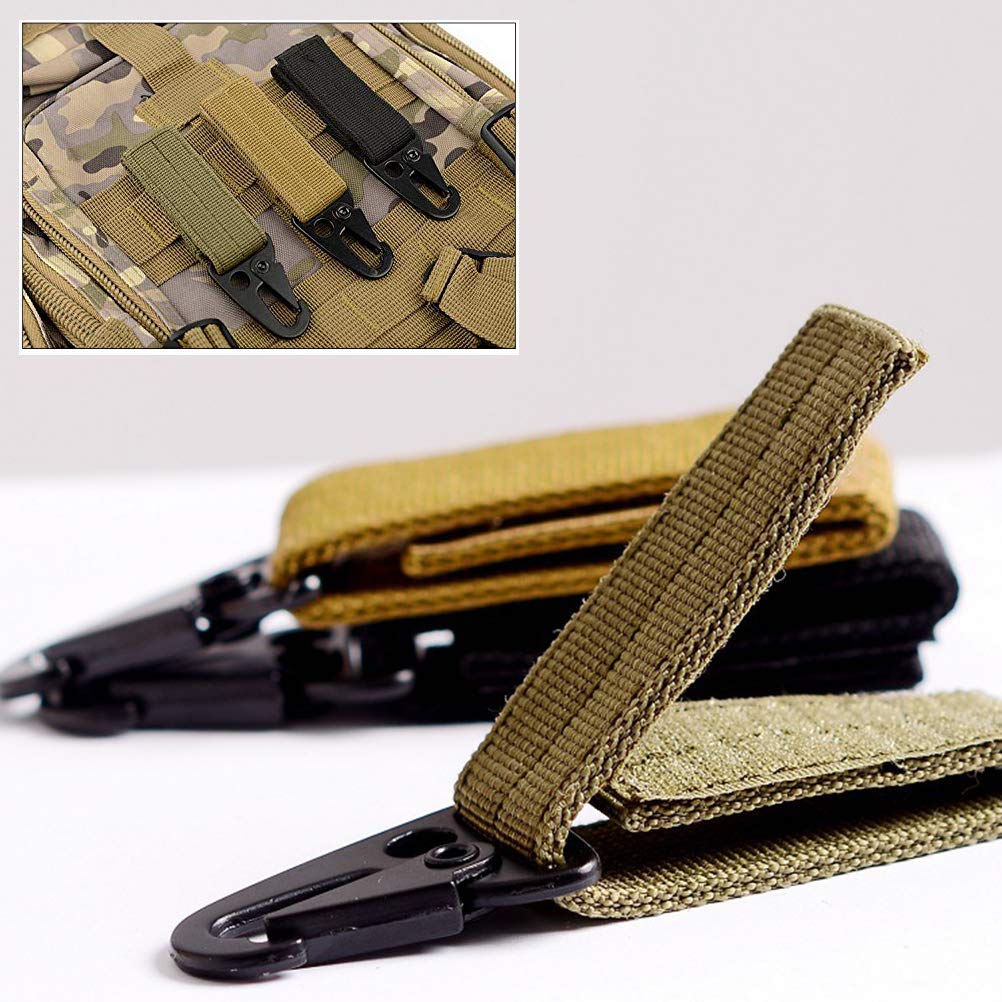 Lot De 2 Mousquetons Tactiques En Nylon – 11,5 Cm, Crochet Métal, Pour Sac à Dos Molle Et Ceinture