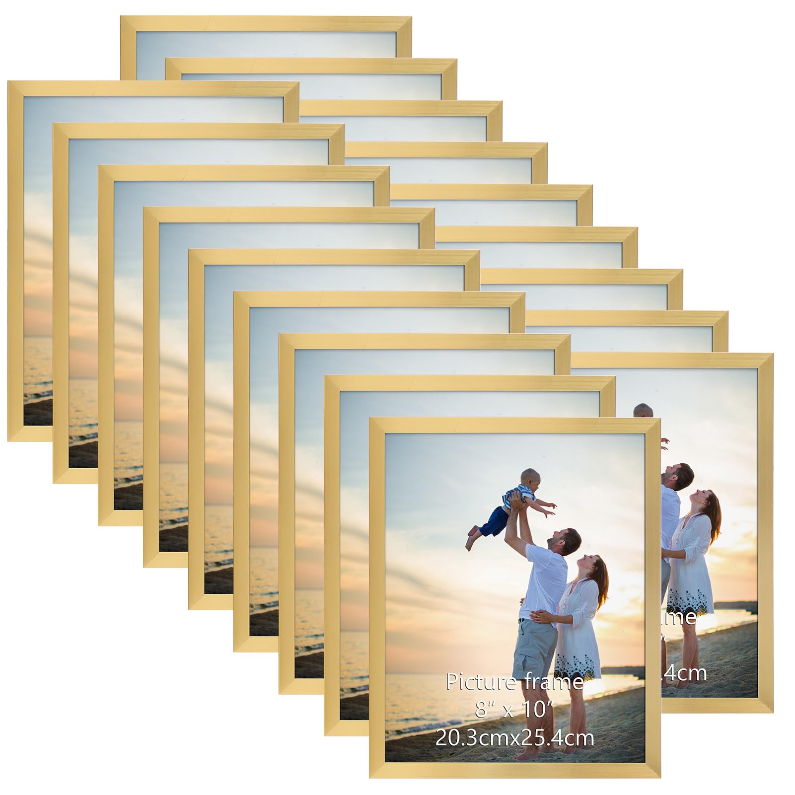 Hoikwo 18 Packs 8x10 Gold Multi Picture Frames Set for Family Photos, Artwork, Light weight Bulk 8 by 10 Frames Pack for Wall Hanging and Table, Stylish Gift Picture Frames