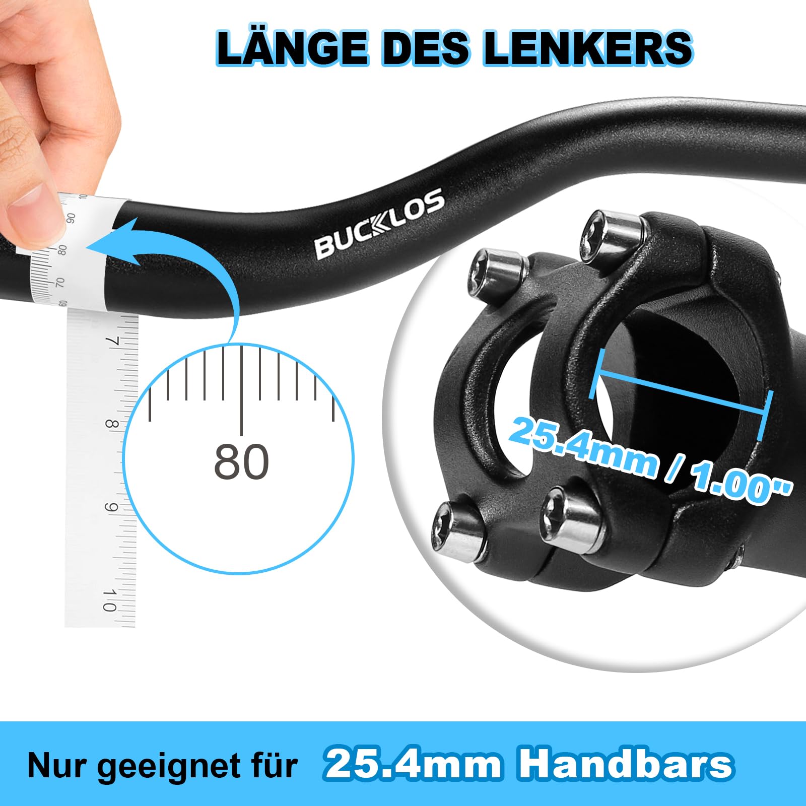 Fahrradlenker Vorbau, Lenkererhöhung Fahrrad 31.8 * 110mm,Fahrradvorbau-Riser zur Winkelverstellung,Fahrrad Lenker Erhöhen für MTB