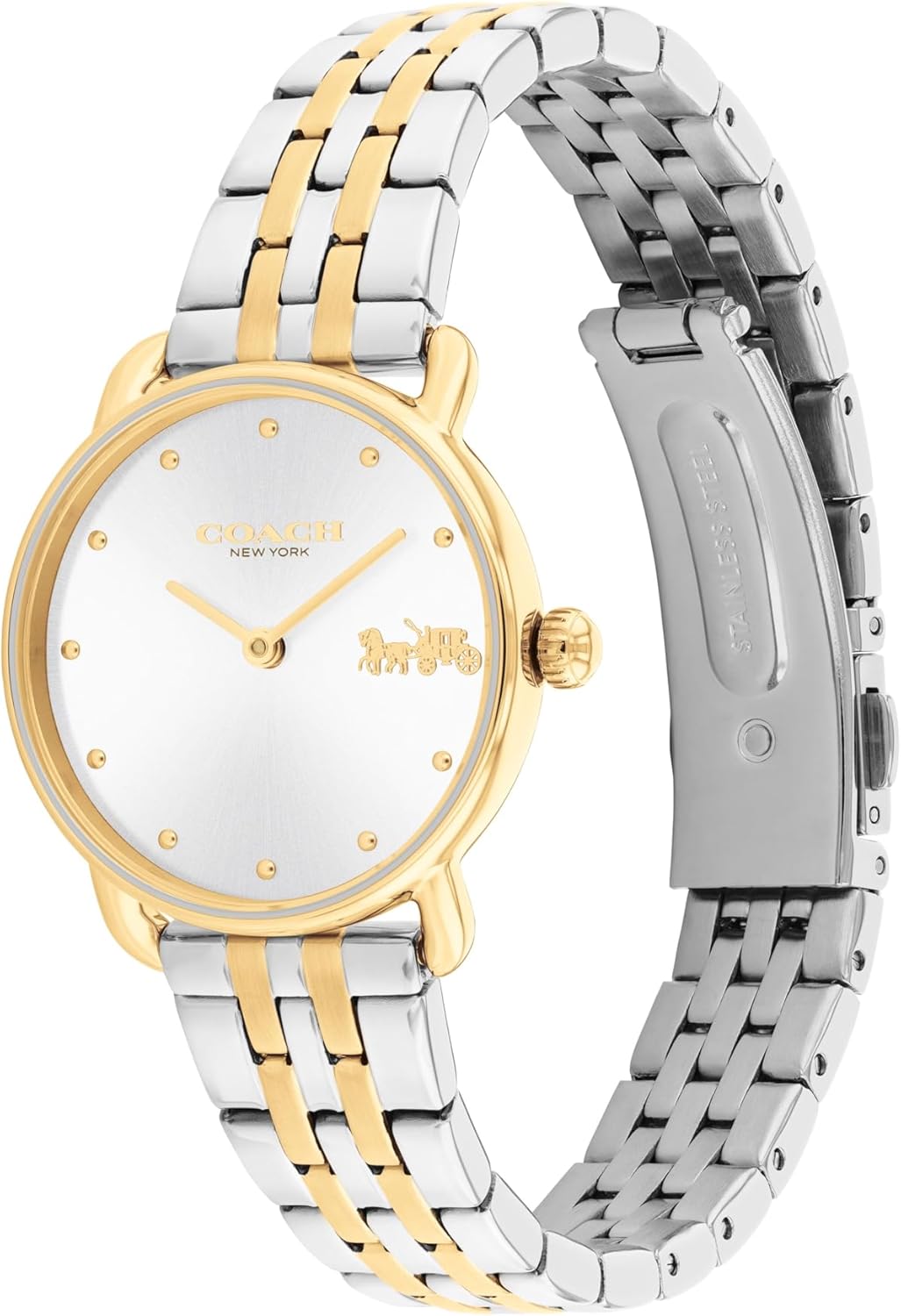 COACH Elliot Women’s Quartz Watch – Two-Tone Link Bracelet – 2-Hand Analog Movement - Iconic Style - Gift for Her - 28mm - Image 2