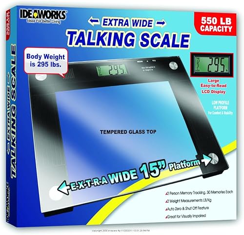 Jobar Báscula parlante extra ancha de vidrio 15X12, (1 cada uno)