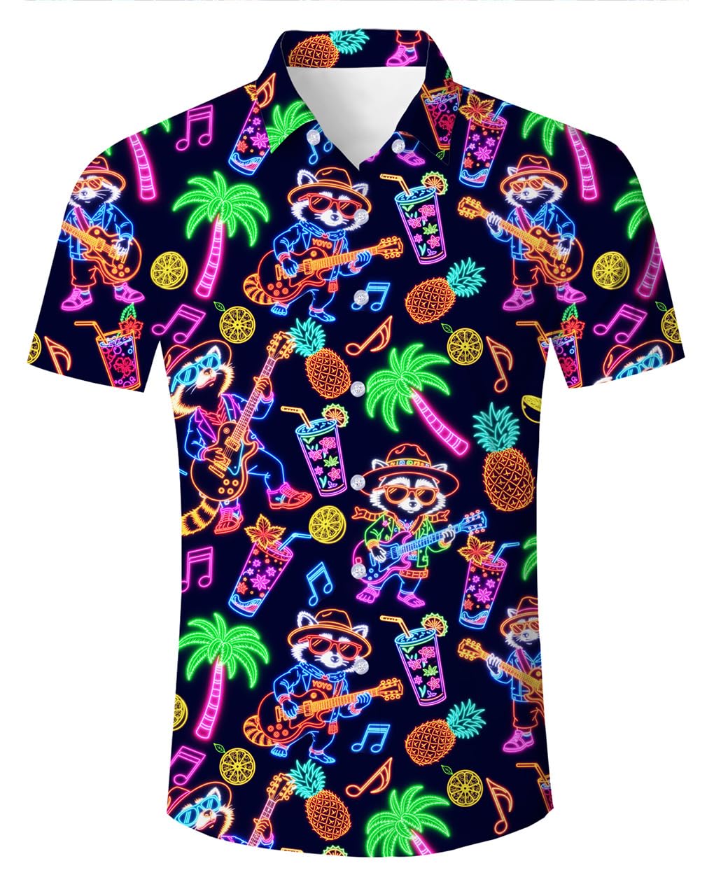 ALISISTER Hawaiihemd Herren 3D Drucken Lässig Button Down Strandurlaub Hemd Aloha Kurzarm Hawaii Hemd M-XXL