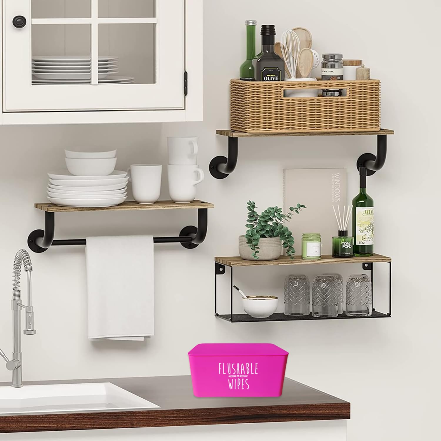 Moorfowl Dispensador de toallitas para bebé para baño, tamaño mejorado (8.2 pulgadas de largo x 4.9 pulgadas de ancho x 3.9 pulgadas de alto), dispensador de toallitas desechables rosa intenso