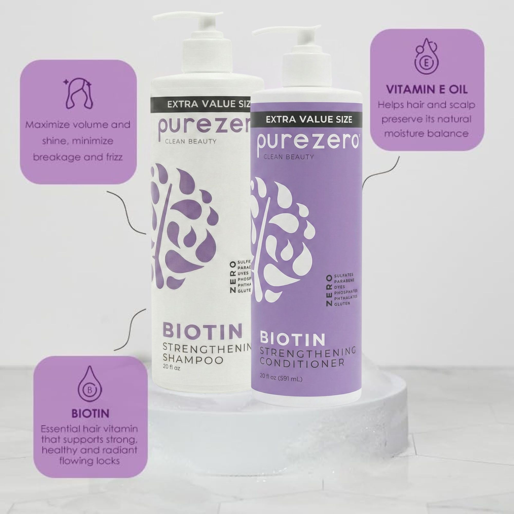 Amazon.com : Purezero Biotin Shampoo & Conditioner Set - Anti