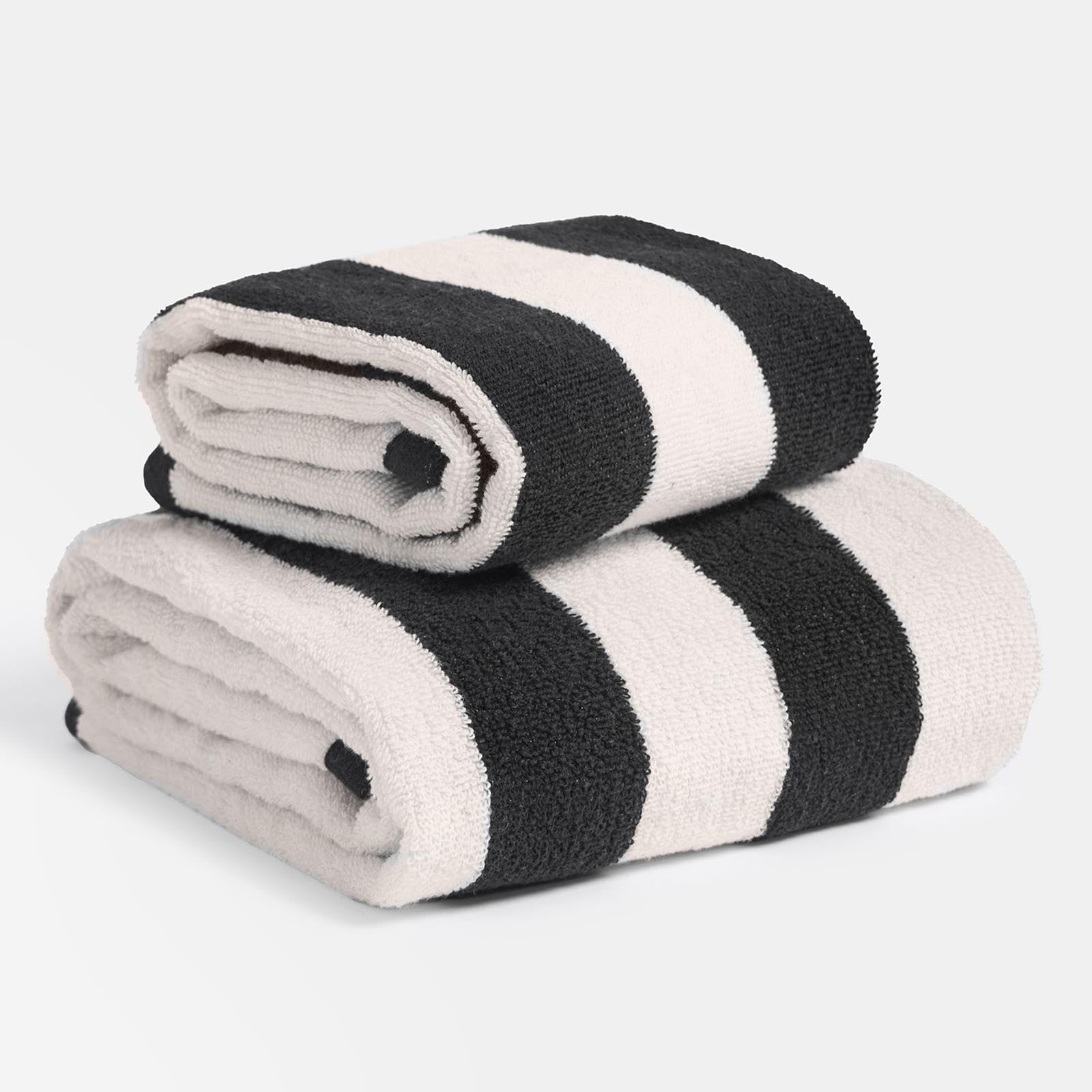 Ohs Monochrome 4 Pack Hand Towels For Bathroom, Ultra Soft 100% Cotton High Absorbent Fade Resistant Jacquard Black/White Striped Hand Towels For Household Essentials, -50X80cm