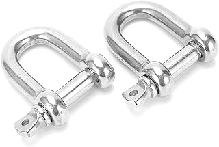 Straight D Shackle, 2Pcs 304 Stainless Steel M12 Straight D Shackle Unloading Hook Shackle Wire Rope Lock Rowing